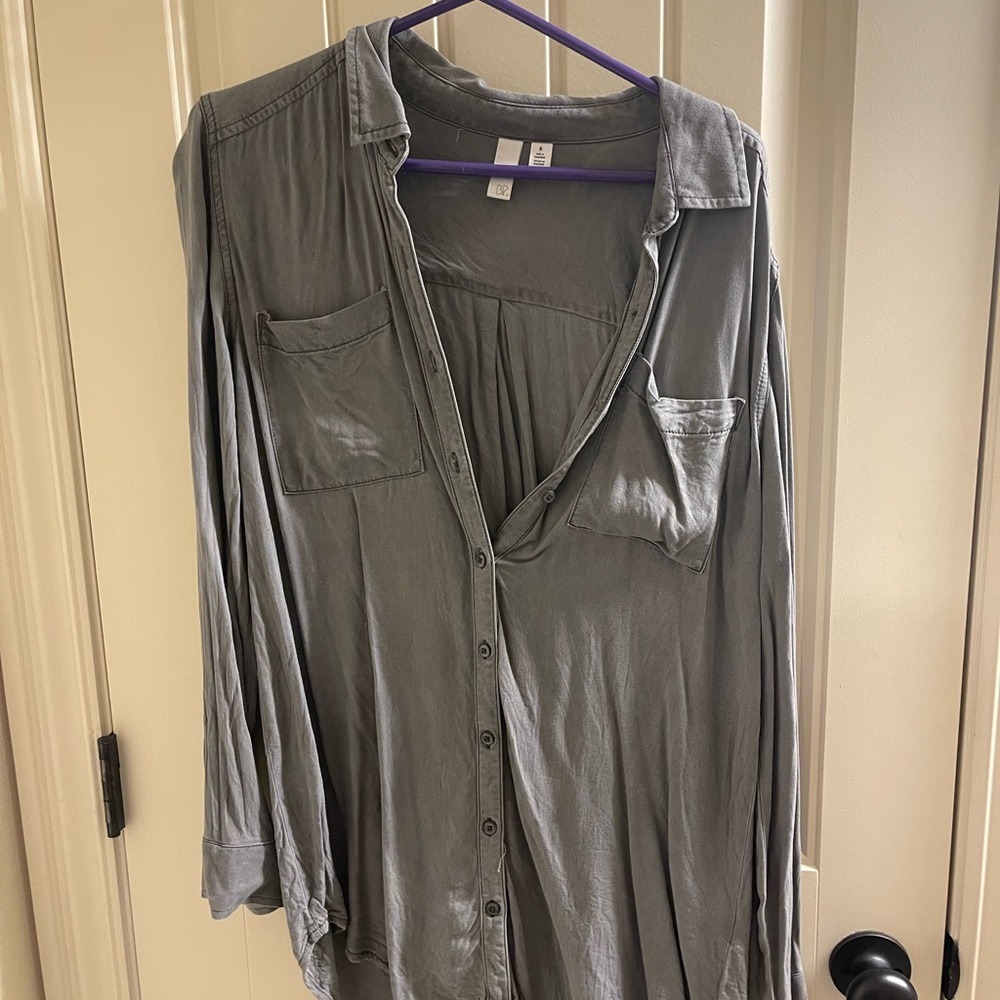 BP gray button up shirt. Size M